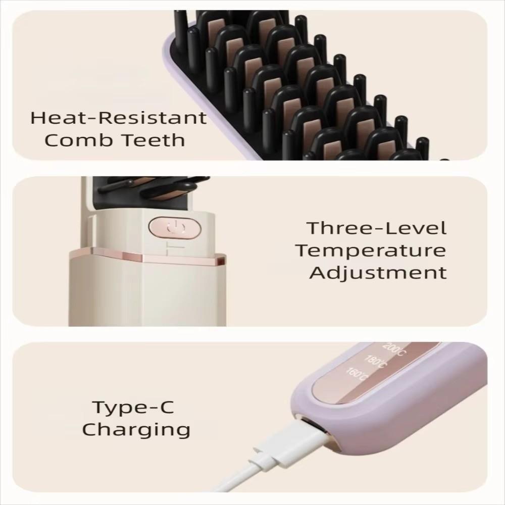 Wireless Electric Hair Straightener LCD Display Hair Styling Iron Hair Care
