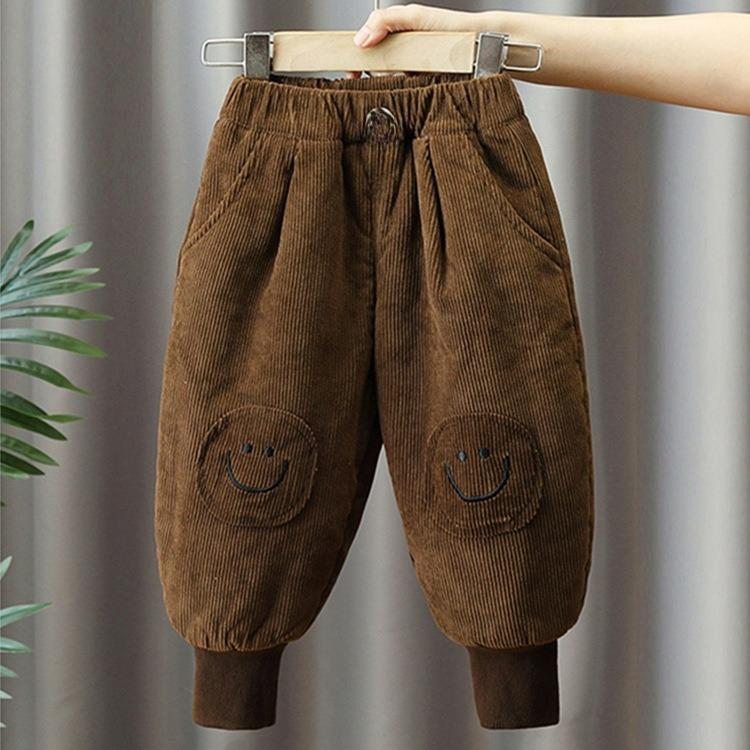

Children s Clothing Winter Boys Corduroy Pants Girls Lamb Fleece Pants Middle and Small Children s One-piece Fleece Warm Pants Children s Sports Pants 90 коричневий