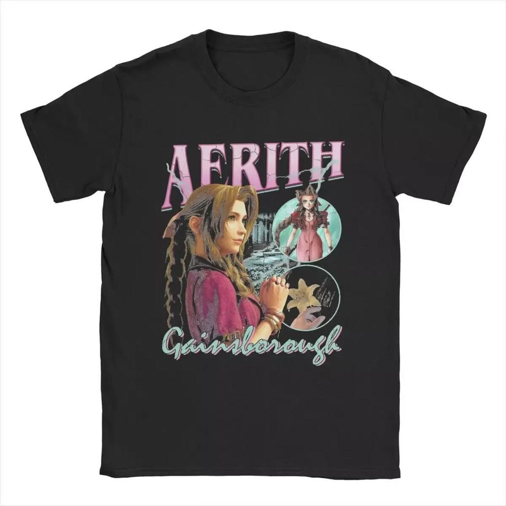 

Винтажная футболка Aerith Gainsboro Final Fantasy 7 для мужчин, с круглым вырезом, 100% хлопок, S-5XL, унисекс XL