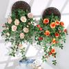 Plastic Hanging Flower Vine Decoration - Orchid & Rose Wall Basket