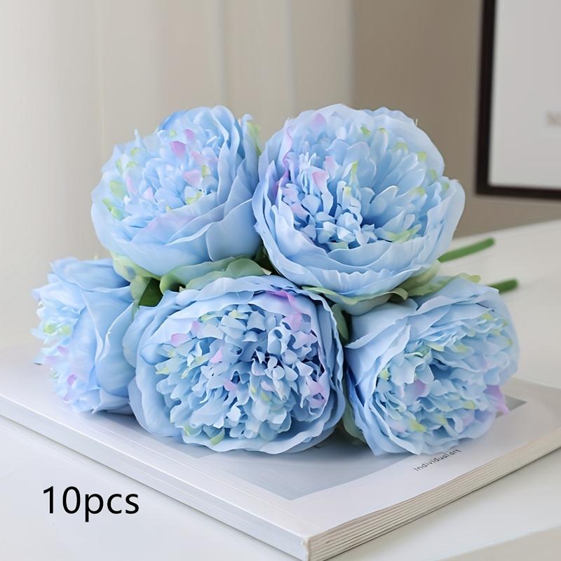 10pcs Artificial Flowers, 5 Heads Silk Flowers Fake Peony, Silk Flower Fake Hand-held Flower, Home Living Room Indoor and Outdoor Decoration