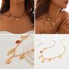Stylish Gold Crosses Necklace for Women with Seashells Charm Decoration for Beach and Summer Fashion Statement Pieces