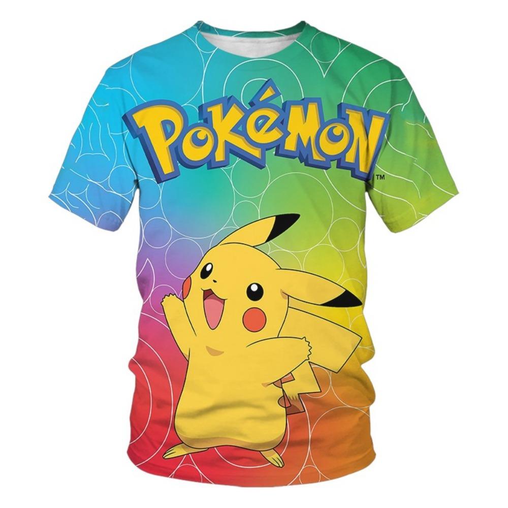 Koszulki dziecięce Topy dla dzieci Koszulka Pokemon Chłopcy Krótki rękaw Koszulka Pikachu Ubrania dla dziewczynek T-shirty Letnie Codzienne noszenie Koszulka dla dziewczynki
