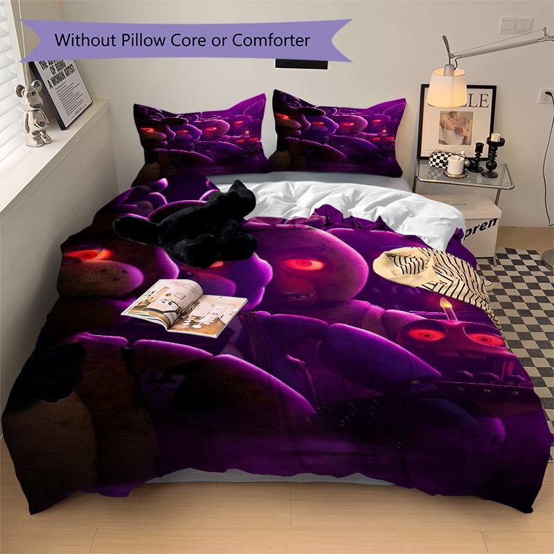 Fnaf Horror Bedding 3 Piece Set Hd Print Duvet Cover Pillowcases For Teens Adult Bedroom Decoration Christmas Gift C9211970