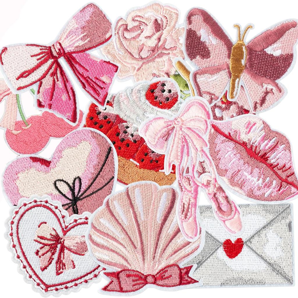 Dance Shoes Embroidery Cloth Sticker Butterfly Shell Patch Sticker Cherry Love Computer Embroidery Label Bag Decoration Chapter Boy