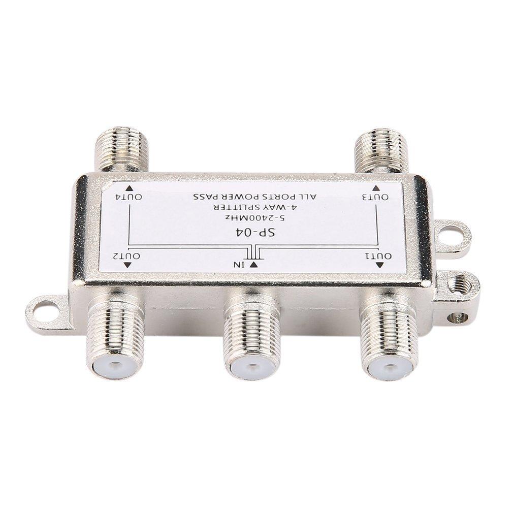 5-2400MHz SP-04 Splitter 4-fach Satellitenantenne Kabelfernsehen Verteiler F-Typ Heim TV Geräte Signalempfänger für SATV/CATV