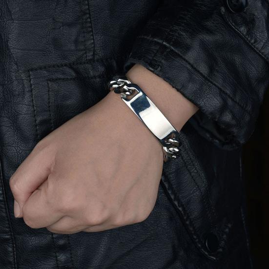 Männer Mode verspiegelt Edelstahl Kette Armband Armreif Party Schmuck Geschenk