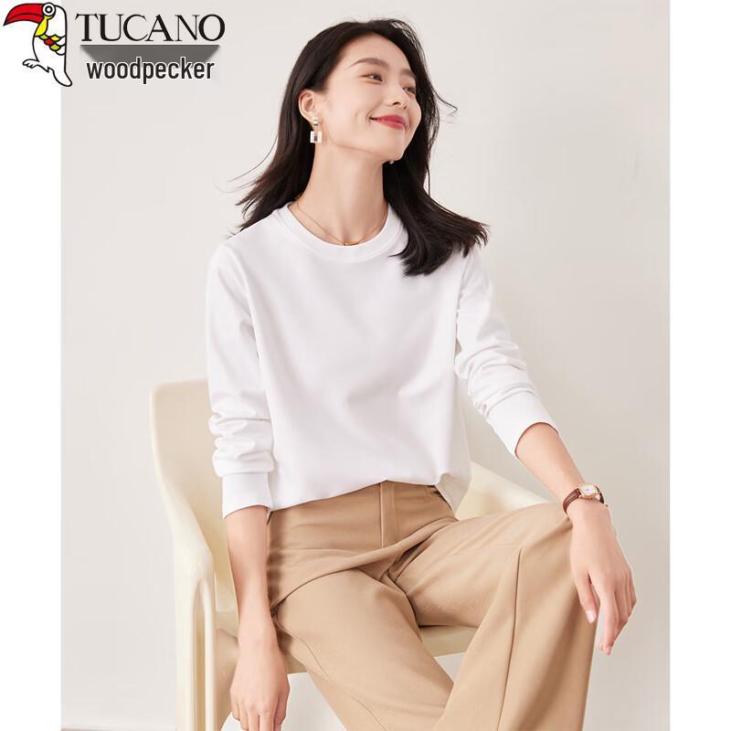 Woodpecker Women's Pure Cotton Long-Sleeve Round Neck T-Shirt