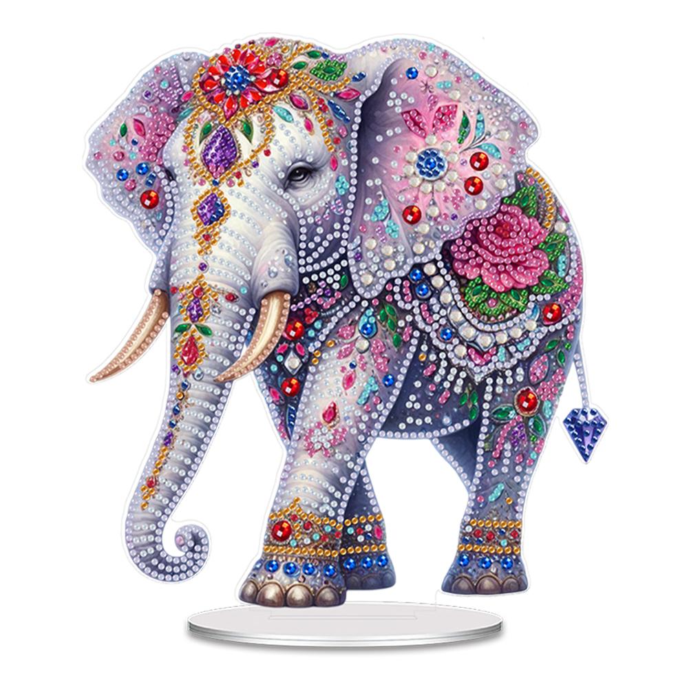 Acrylic Special Shaped Colorful Animals Diamond Painting Desktop Ornaments Kit Diamond Painting Desktop Decorations for Beginner