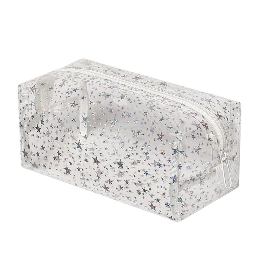 PVC Waterproof Transparent Makeup Bag Stars pattern Travel Beauty Organizer Daily Use