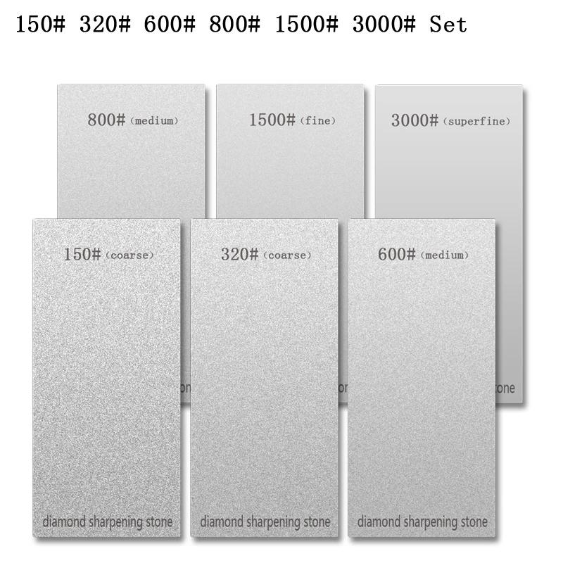 3/4/5/6Pcs Professional Diamond Sharpening Stone Woodwork single-sided 80-3000# Grinding Stone Non-slip base Knife Sharpeners