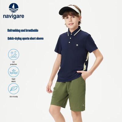 Boys' Active Color-Block Polo T-Shirt