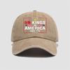NO KINGS Retro Old Alphabet Printed Hip Hop Dad Hat Outdoor Men's and Women's Washed Baseball Caps