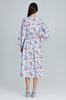 Floral Pattern Knee-length Dress with Long Sleeves - M600 Size /