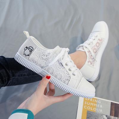 Białe Trampki Buty Damskie Sznurowane Oddychające Letnie Studenckie Siatkowe Płócienne Buty Płaskie dla Kobiet Codzienne Czarne Tenis De Mujer