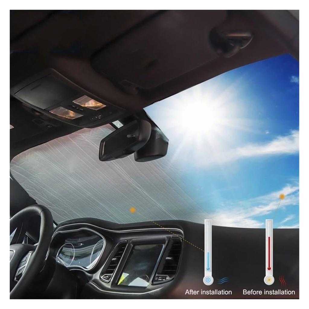 Car Shade Dodge Challenger 2009-2023 Car Windshield Sunshade Cover Sun Visor Anti-UV Accessories Car Sun Shade (Size: B)