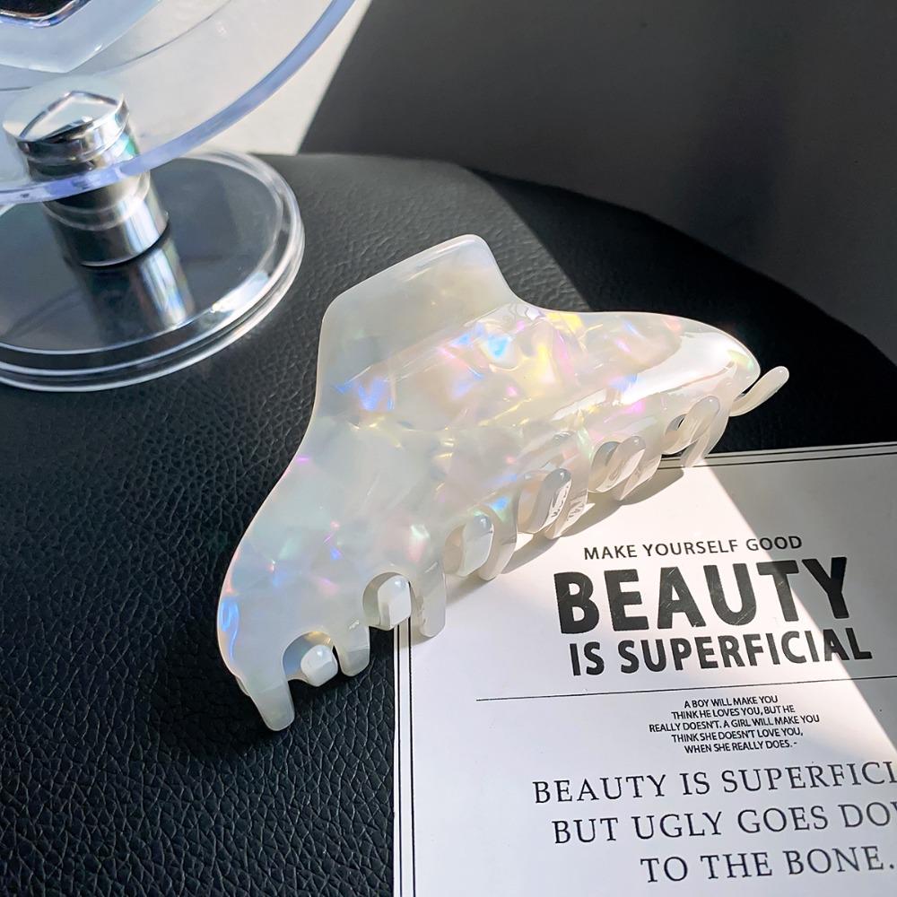 Hair Clip Fresh Acetate Hair Claw Solid Color Tortoiseshell Hair Claw Printing Shark Clip  Girls