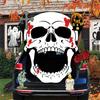 Dekorační sada - Halloweenské dekorace na auto pro SUV, Strašidelná nálepka s obličejem čarodějnice, Dekorace na auto pro venkovní garážový vchod, dveře, zeď, okno, strašidelný dům