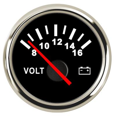 Voltmetru de 52 mm, 8-16 volți, afișaj LCD, voltmetru, potrivit pentru mașină mobilă, motocicletă, cu lumină de fundal roșie, 12 V