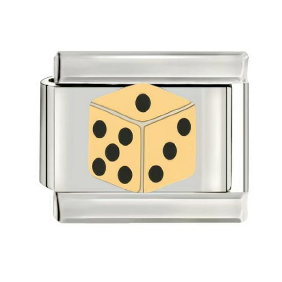 Gold-Plated Titanium Enamel Cross Bracelet - Italian DIY Charm for Little Girls