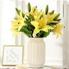 Simulated Lily Single Touch Film 3 Head Lily 1 Flower 2 Buds Home Wedding