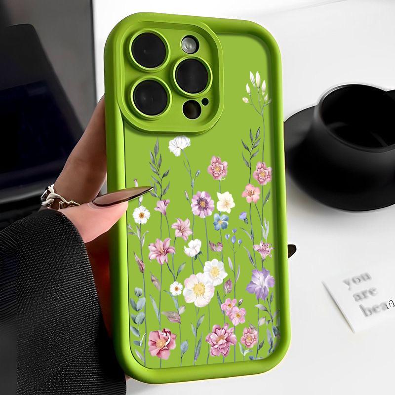 Pentru iPhone 16 Pro 15 14 Plus 13 12 Pro Max 11 Xs Xr 8 7 Roz Motiv Floral Rezistent la șocuri Moale TPU Protecție lentile Husă pentru telefon anti-cădere