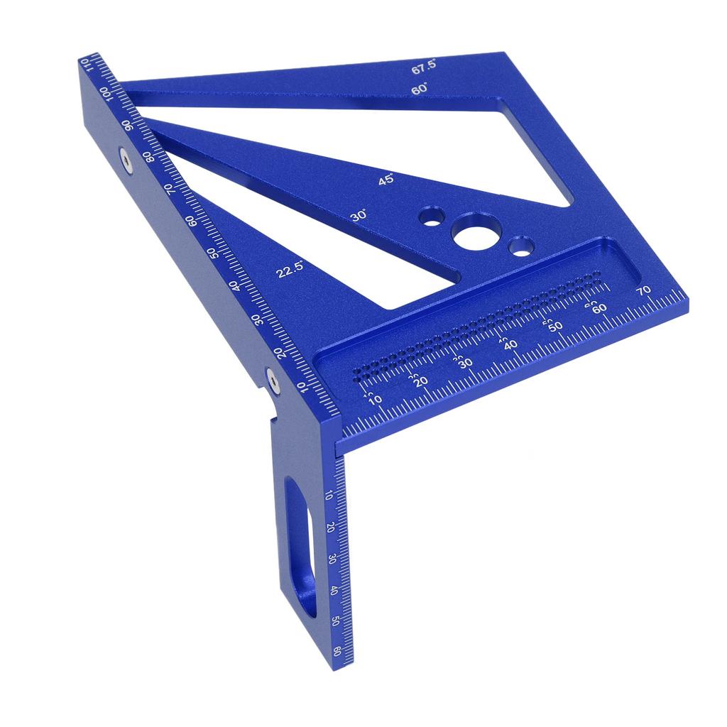 3D Multi Angle Measuring Ruler Woodworking Layout Tool 22.5‑90 Degree Protractor Aluminum Alloy