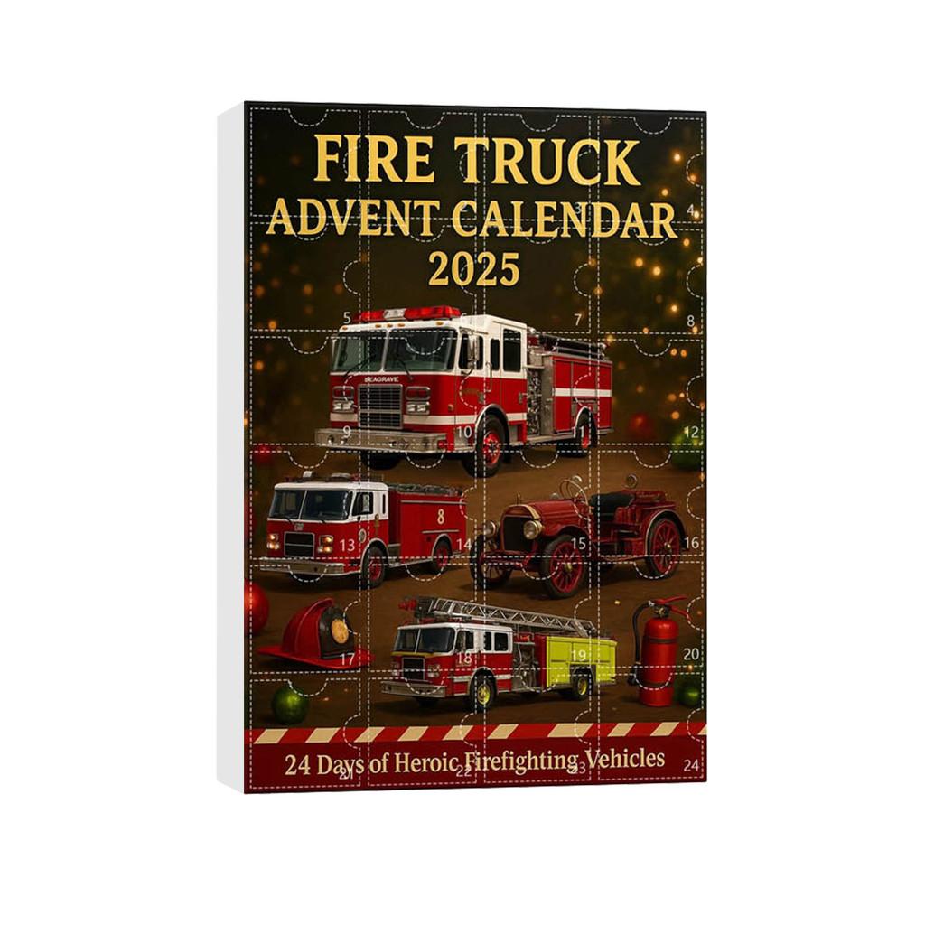 Julräddningsfordon Nedräkningskalender Akryl Julgransprydnad Med 24 Överraskningstillbehör För Julklappsutbyte