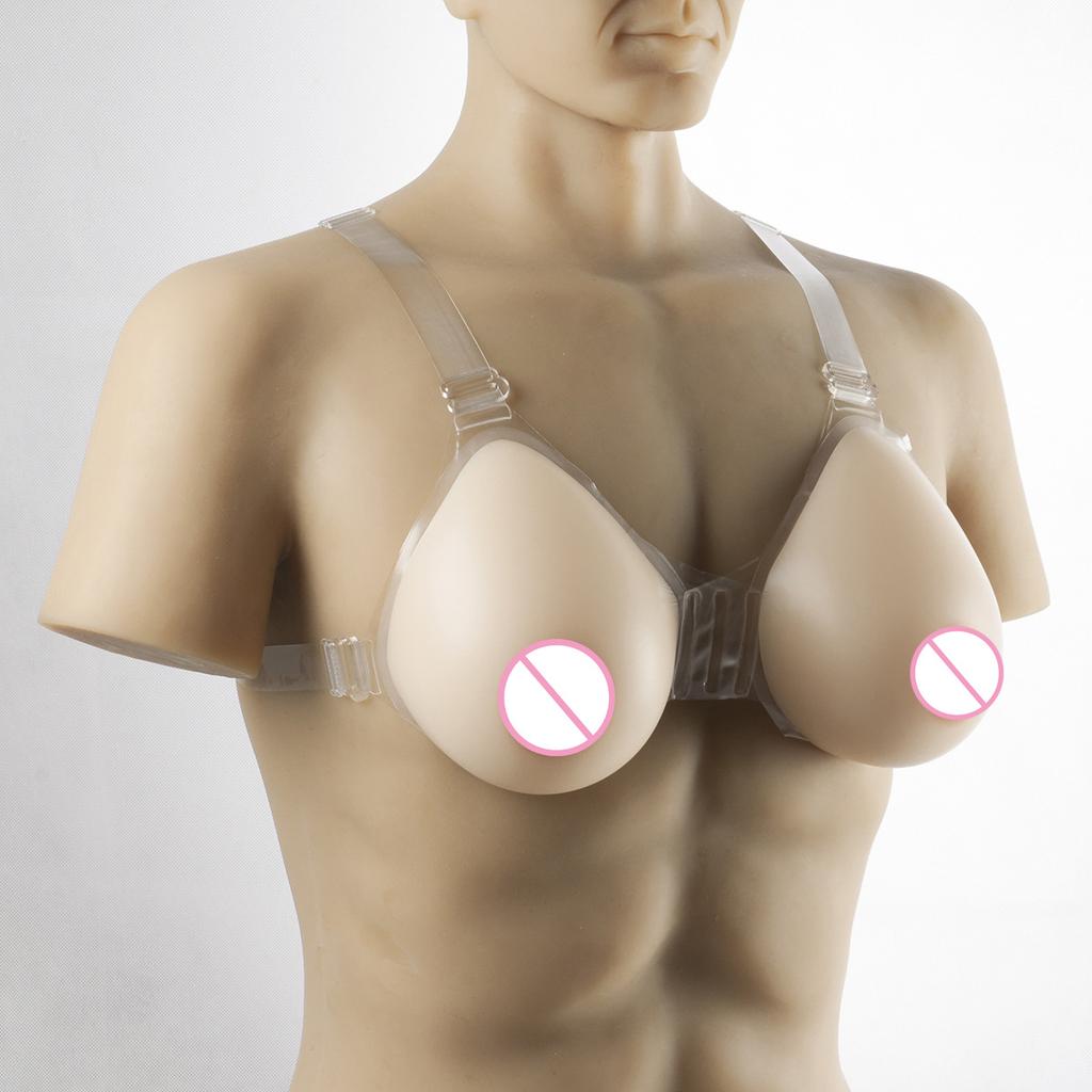 Wearable Silicone Fake Breasts Waterdrop Shape Cosplay Props Transvestite & Crossdresser Use Realistic Chest Enhancer
