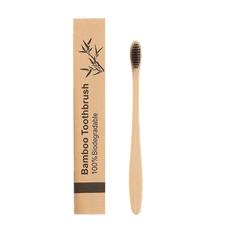 Waterdrop Shape Soft Disposable for Adults Kids Natural Biodegradable Eco Friendly Custom Logo Kraft Bag Bamboo Toothbrush чёрный