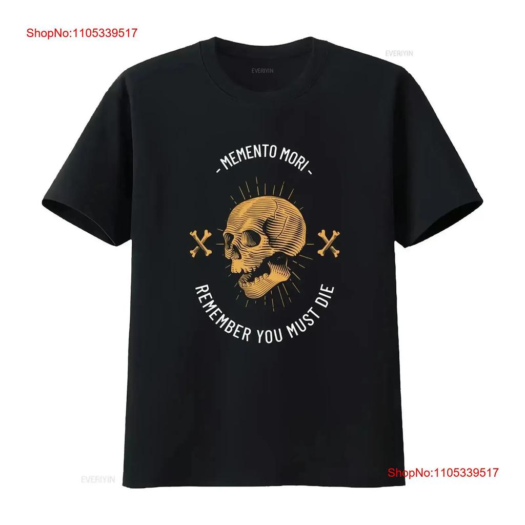 Memento Mori T Shirt Skull and Crossbones Stoic Stoicism philosophy vintage Washed Casual Soft