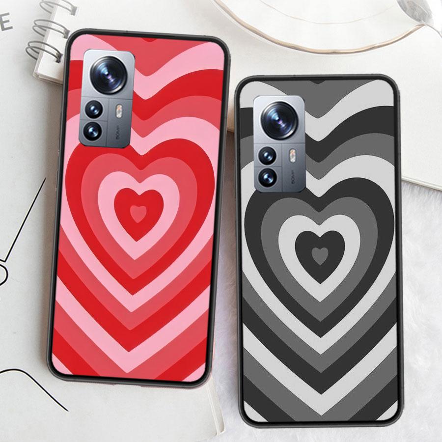 Heart Circle Phone Case For Xiaomi Poco X6 X5 X4 X3 GT NFC M4 M5 Pro 5G M3 Mi Note 10 Lite F5 F4 F3 F2 F1 Capa Coque TPU Cover C
