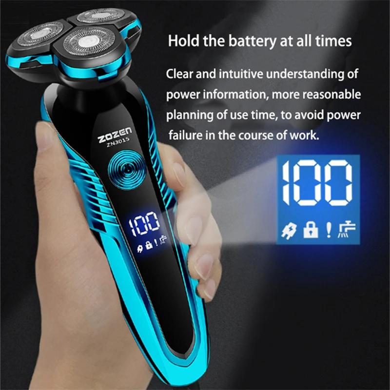 Washable and rechargeable electric shaver for men, haircut razor, beard trimmer, Dual use in dry and wet.