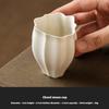 Antique Plain White Lotus Teacup Ancient Plant Ash Petal Smelling Cup Household Tea Ceremony Craft main single cup ceramic tea