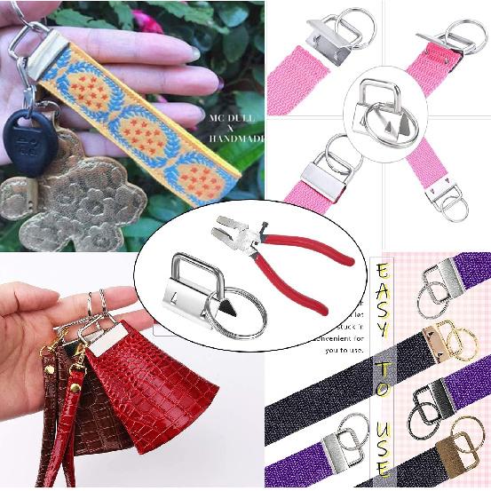 41 Sets Key Fob Hardware And Glass Running Pliers Tool, For Key Fob Hardware Tall, Silver