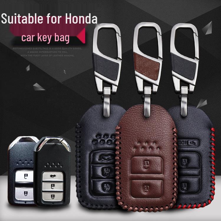 Genuine Leather Key Case for Honda Accord, Fit, Jade, Lingpai, XRV, Fengfan Models