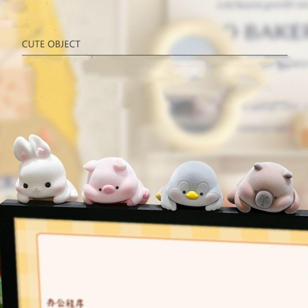 4Pcs/8pcs/set Desk Ornament Computer Monitor Decoration Panda Dog Center Console Doll  Auto Interior