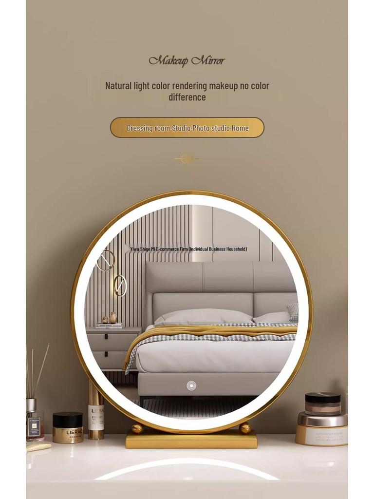 Smart Vanity Makeup Mirror with Lights for Bedroom and Desktop