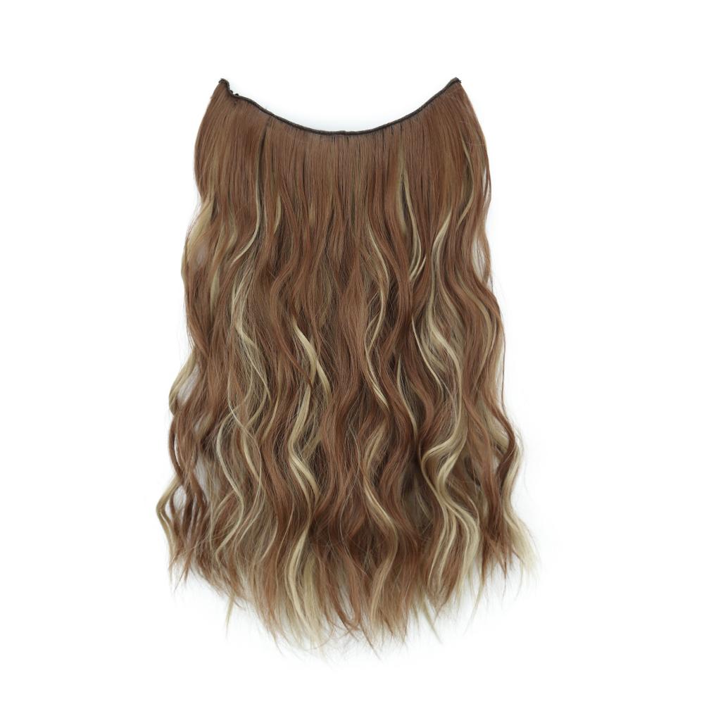 

XINRAN Женская мода Натуральные волнистые шиньон с зажимами и невидимой проволокой Синтетическое волокно Волнистые наращивание волос Повседневная одежда 55 cm