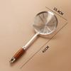 Stainless Steel Large Colander Anti Scalding High Quality Fried Sieve Spoon Heat Resistant Wooden Handle Foods Sifter