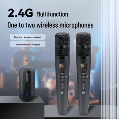 Kabelloses Bluetooth-Doppel-KTV-Mikrofon mit Geräuschunterdrückung und Hall für Gesang zu Hause