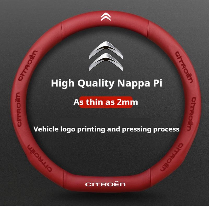 38cm Antislip leder koolstofvezel stuurwielhoes voor Citroen C1 C2 C3 C4 C5 C6 C4L Berlingo Picasso Aircross Sega Elysee