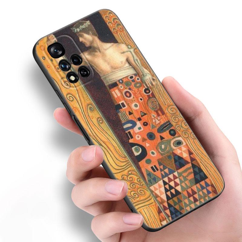Art Gustav Klimt Black Silicone Phone Case For Xiaomi POCO X3 X4 NFC F5 M3 M4 M6 X5 X6 Pro F3 F4 GT 5G C55 C65 M5