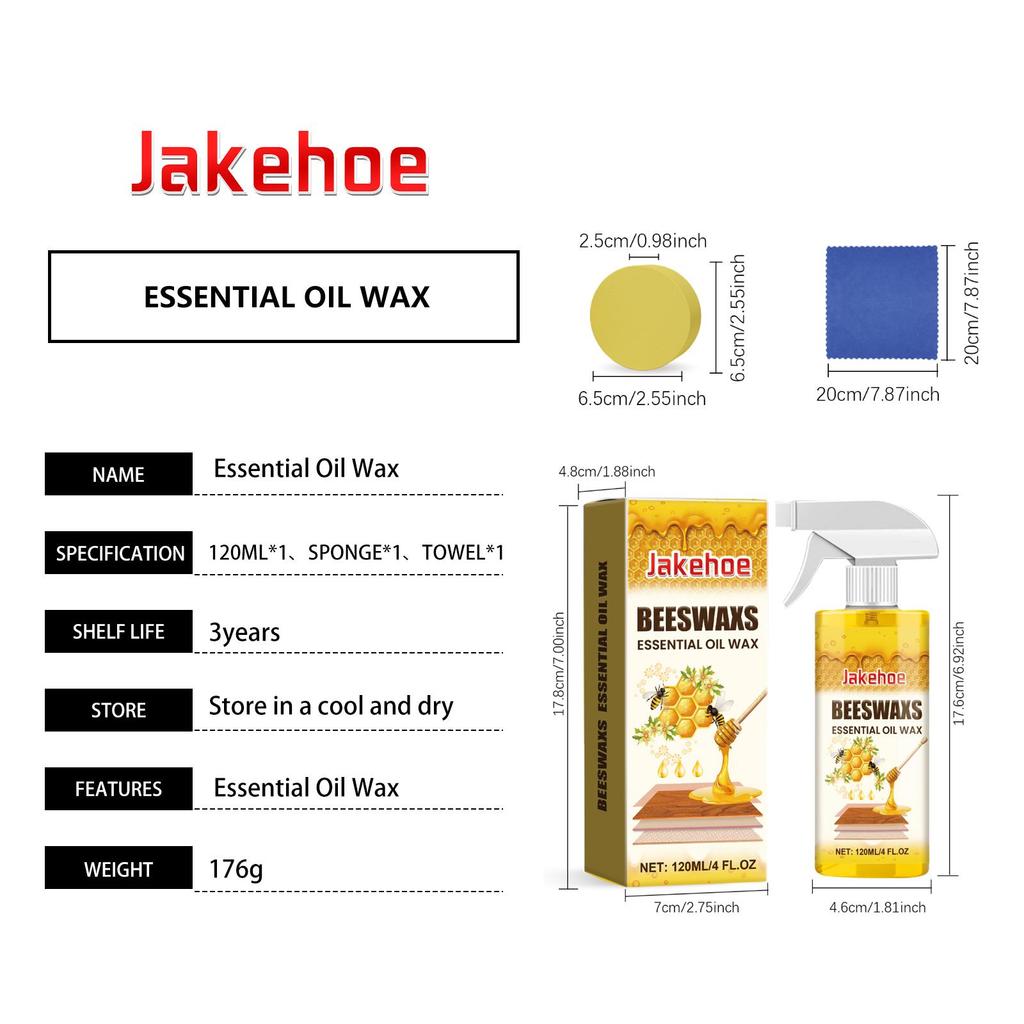 Wood Polish Beeswax Spray - Furniture Care & Color Protection - Nourishing & Anti-Cracking Wood Treatment
