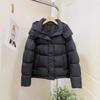 White Duck Down Short Down Jacket Women's Winter New Hooded Thickened Waist Five-grid Coat