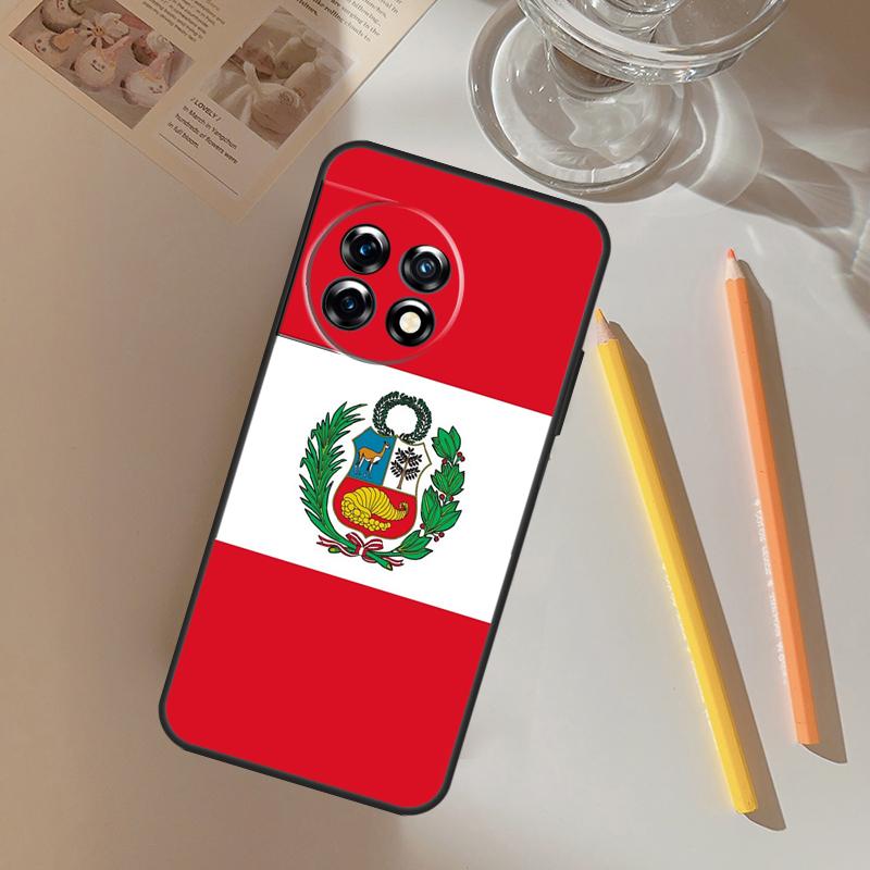 Peru Flag Funda For OnePlus 12R 13 12 R 11 9 10 Pro 8T 9RT 10T OnePlus Nord 4 CE 2 3 Lite N20 N30 Case