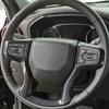 Carbon Fiber Style Steering Wheel Cover Trim For 2019Up Chevrolet Silverado 1500