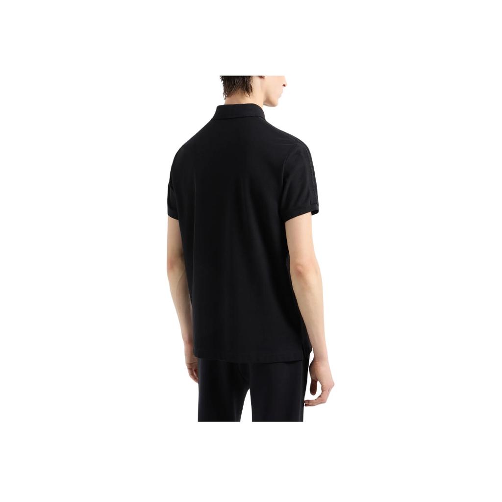 Emporio Armani Solid Color Embroidered Logo Strap Short Sleeve Polo Shirt Men tops Black 6D1F81-1JCYZ-0999