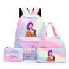 3Pcs/set Anime Demon Hunters Printed Backpack with Shoulder Bag Pengcil Case for Teenager Large Capacity Waterproof Bookbag Back To School Gift