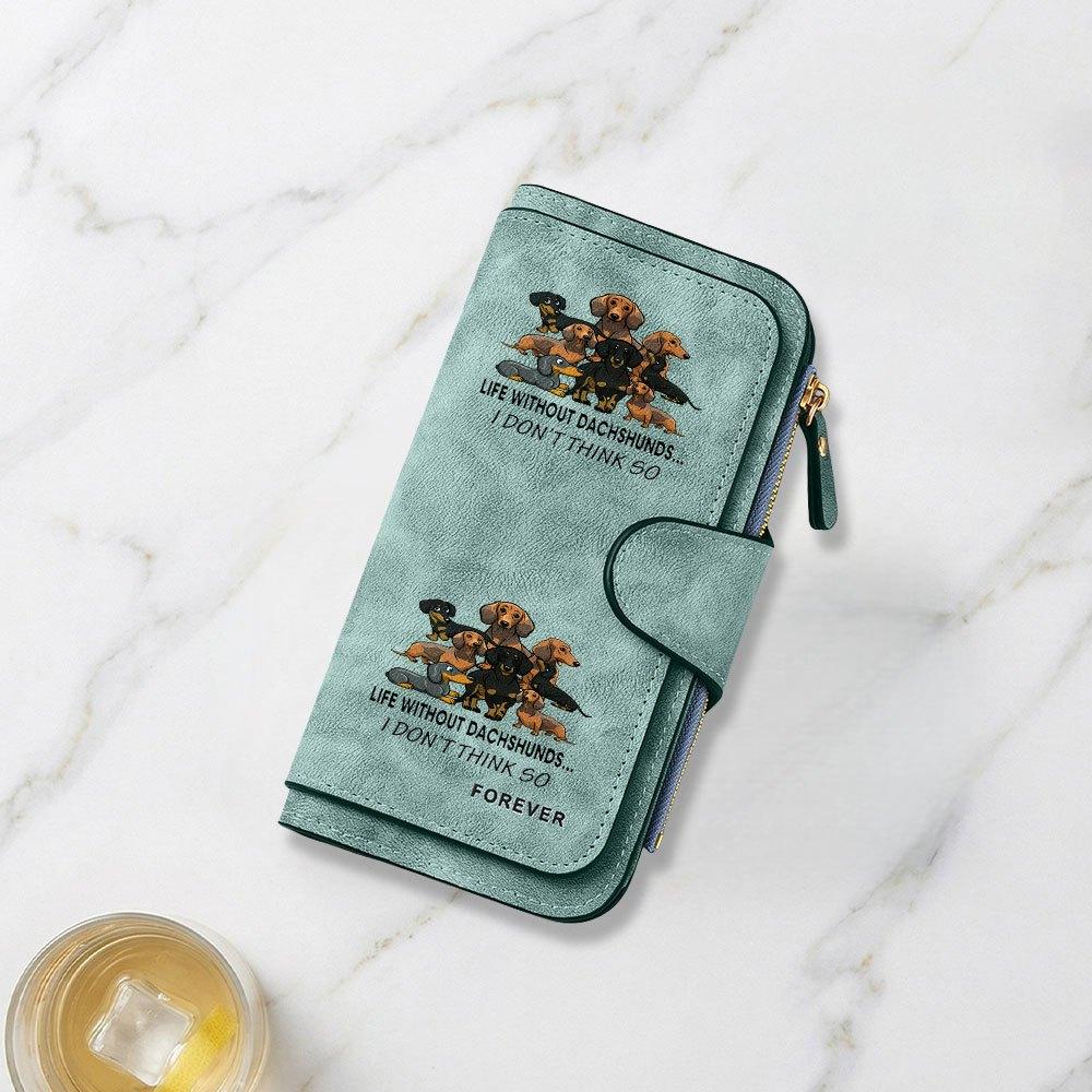 Fashionable Long Wallet with Heartwarming Dachshund Party Print Design Eye Catching and Multifunctional Portable with Clasp for Coins Large Capacity